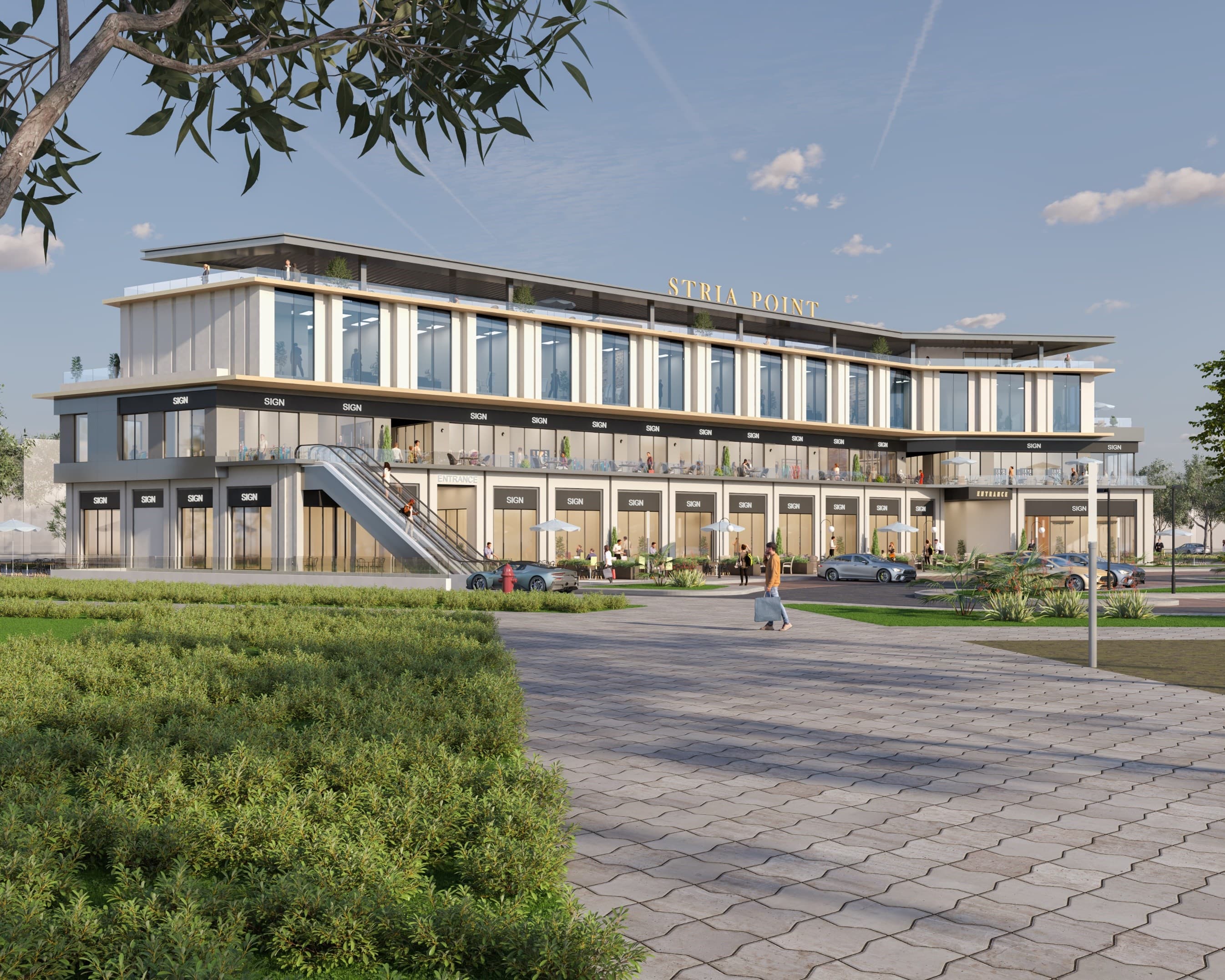 Architectural visualization of the STRIA Point frontage